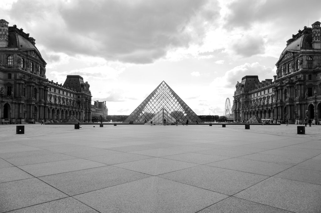 Louvre Museum Pyramid in Paris - France