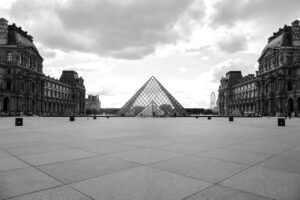 Louvre Museum Pyramid in Paris - France