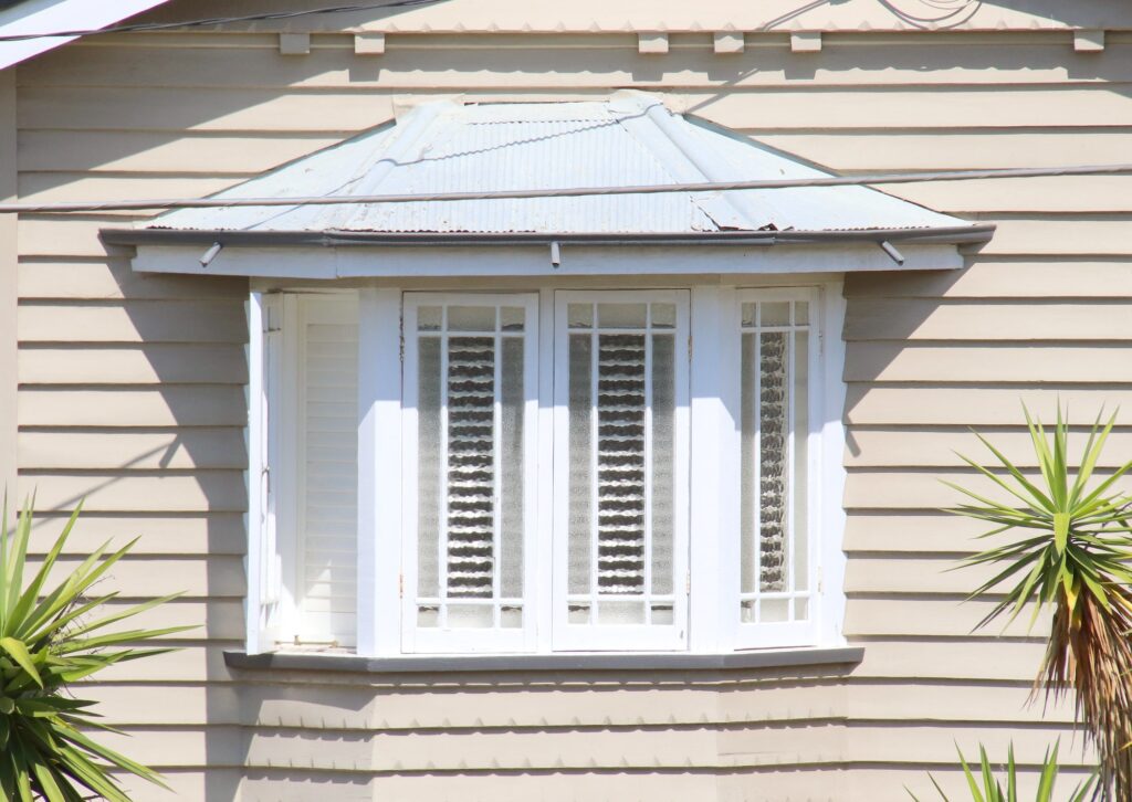 Bay window on a wooden house