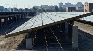 Solar panels in a solar farm